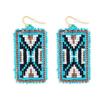 Protection Sheild Beaded Earring in Turquoise