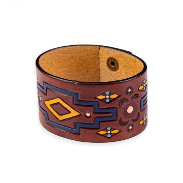 Bijuo handtooled genuine leather bracelet.