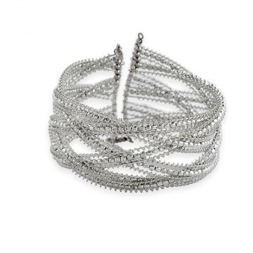 Silver Strands Cuff Bracelet