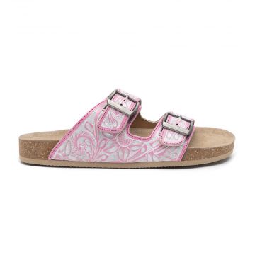 Blossom Glimmer Hand-tooled Sandals