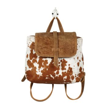 LEATHER FLAP HAIRONBACKPACK BAG