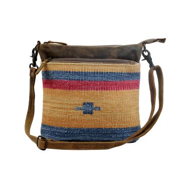 Yellow and Blue Stripes Cross-Body Bag
