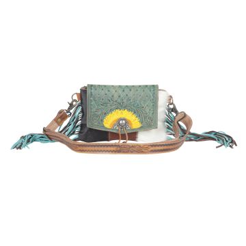 Peacock's Feather Hand-Tooled Bag
