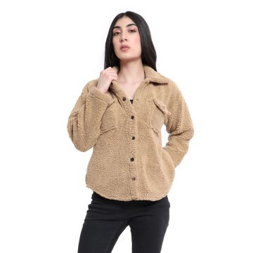 Furried-in Shacket Sweater