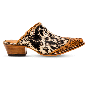 Heely Western Hand-Tooled Mules