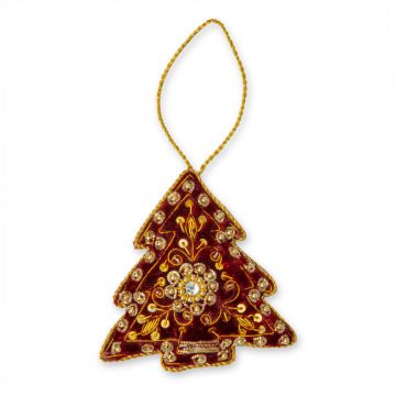 Fanciful Christmas Tree Jeweled Ornament