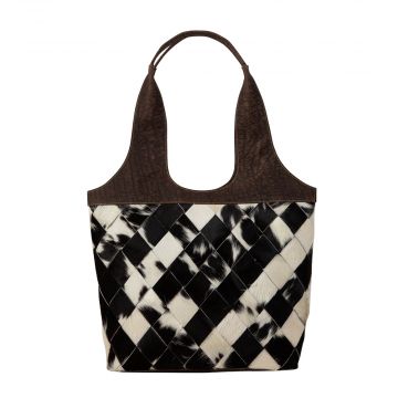 Pecos Wind Weave Pattern Leather & Hairon Bag