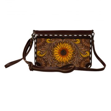 Showy Sunflower Hand-Tooled Wallet