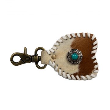 Barstow Stitched Hairon Hide Key Fob