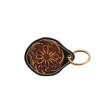 Classic Country Medallion  Hand-Tooled Key Fob