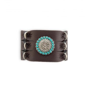 Southwest Bold Leather Cuff Bracelet