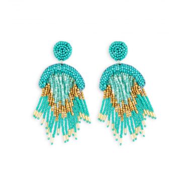 Folklore Embrace Beaded Earrings in Turquoise