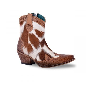 Georgia Trail Hair-on Hide & Hand-tooled Leather Boots