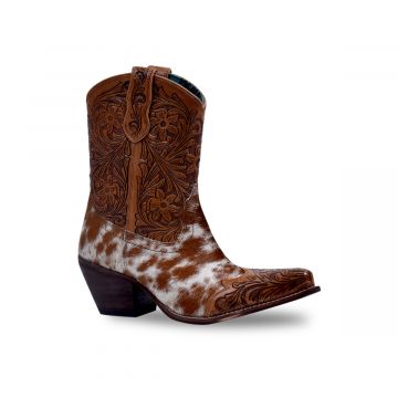 Kelsey Anne Hair-on Hide & Hand-tooled Leather Boots