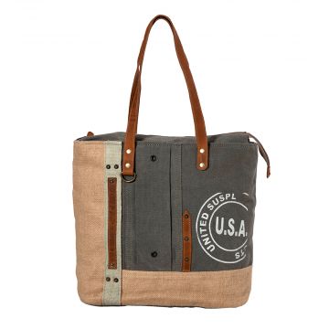 USA Canvas Patch Tote Bag