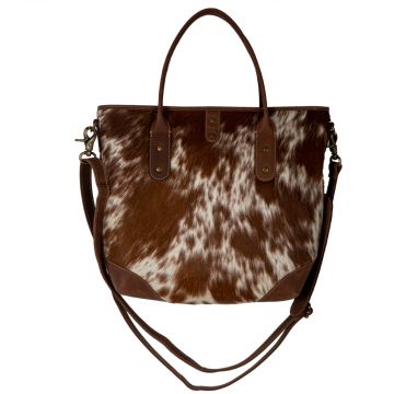 Cullom Trail Hair-on Hide Leather Hairon Bag  in Fawn