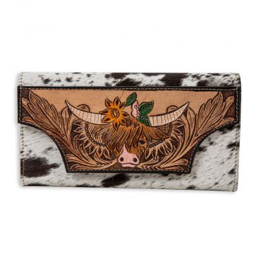 Bloomin’ Steer Hand-tooled Wallet