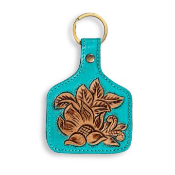 Sprouting Vines Hand-Tooled Key Fob