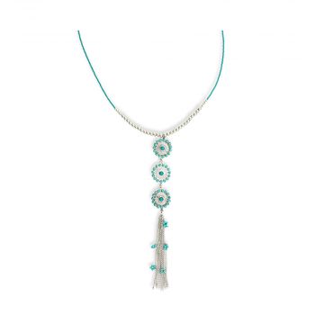 Bloom Flower Mini Concho Tassled Necklace