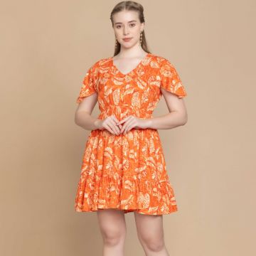 Glorious Tangerine Button Dress