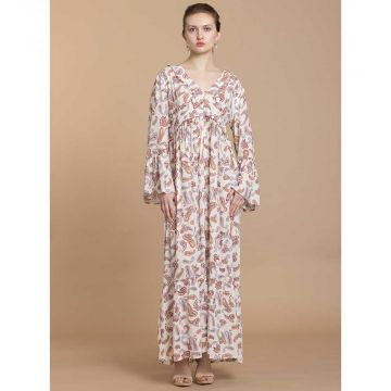 Bohera Carrington V-Neck Full Length Paisley Dress
