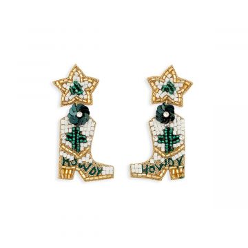 Star of the Rodeo Beaded Boot Earrings