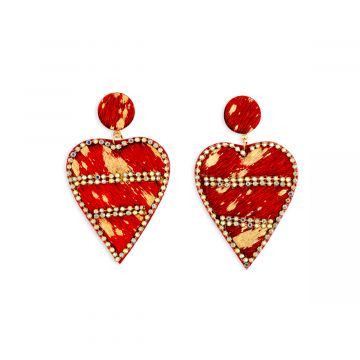 My Heart of Hearts Earrings in Red