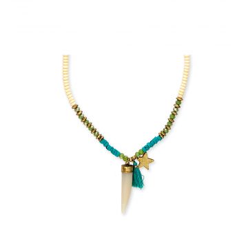 Star Tusk Necklace in Turqouise Blue