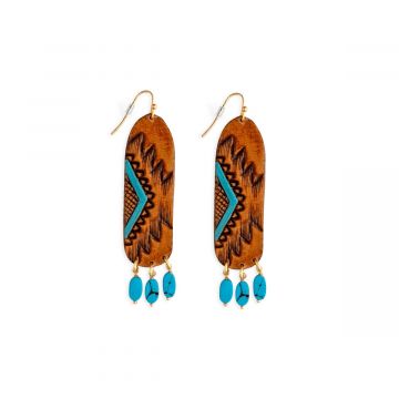 Totem Hand-tooled Leather Earrings