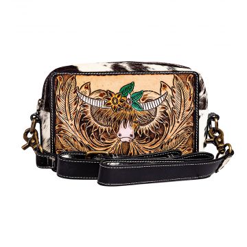 Bloomin' Steer Hand-Tooled Leather Bag