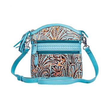Clarendon Embossed Leather Bag in Blue