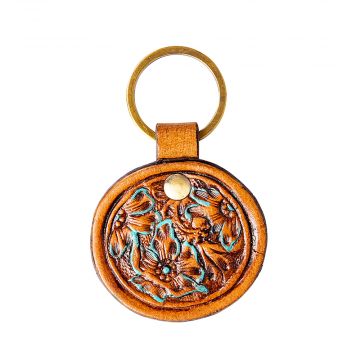 Greet the Day Hand-tooled Key Fob
