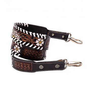 3 Knot Ranch Hand-tooled Leather Strap