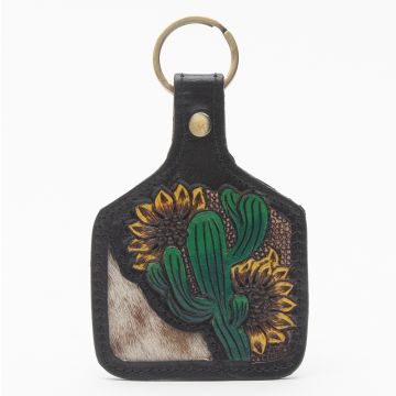 Desert O' Mine Hand-tooled Leather Key Fob