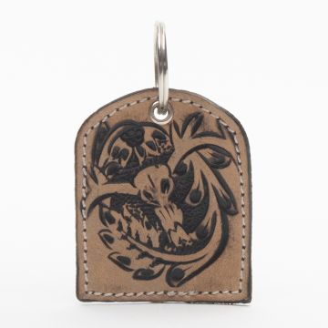 Mountain High Hand-tooled Leather Key Fob