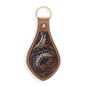 Bloom of Blooms Hand-tooled Leather Key Fob