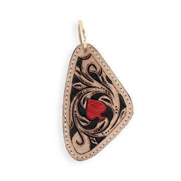 The Red Spade Hand-tooled Leather Key Fob
