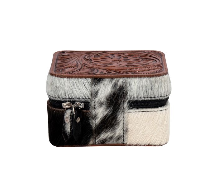 Tilly Bluff Square Hair-on Hide Jewelry Box