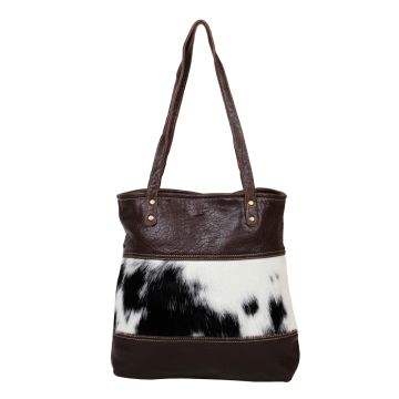 FURRED LEATHER AND HAIRON BAG