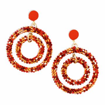 Amber hoops earrings
