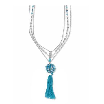 Blue tassle necklace